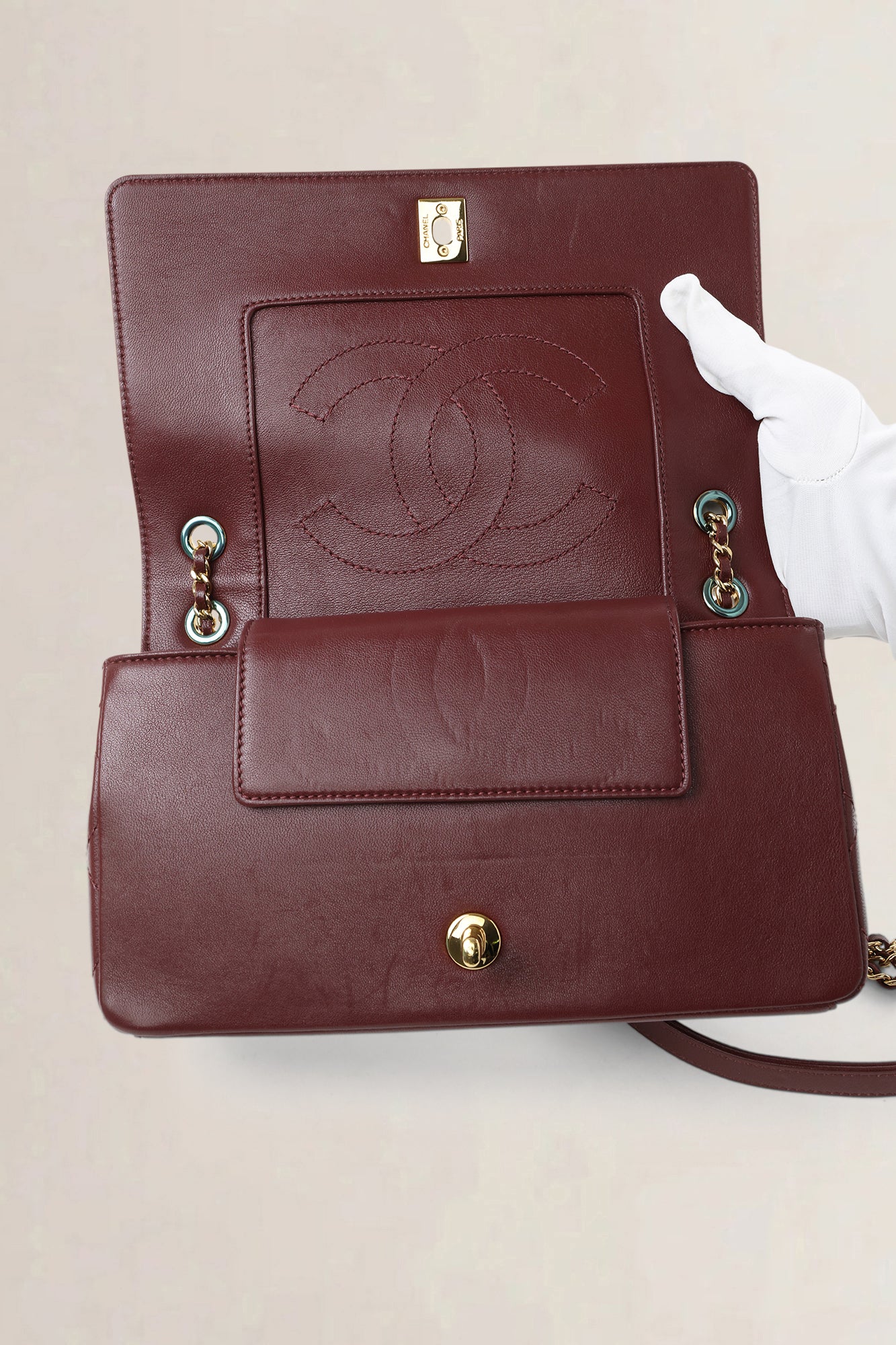 Chanel Burgundy Quilted Lambskin Mademoiselle Shoulder Bag
