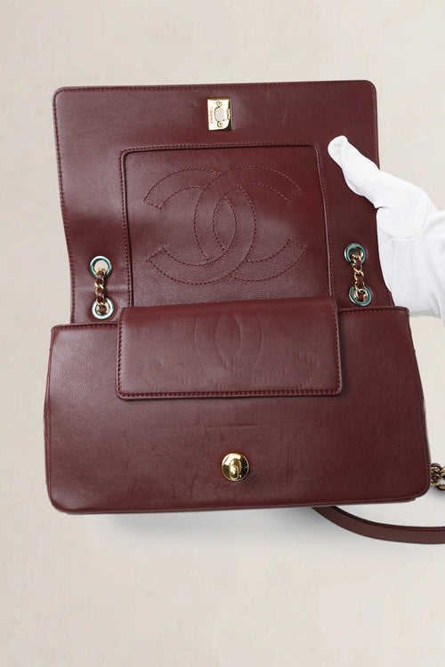 Chanel Burgundy Quilted Lambskin Mademoiselle Shoulder Bag