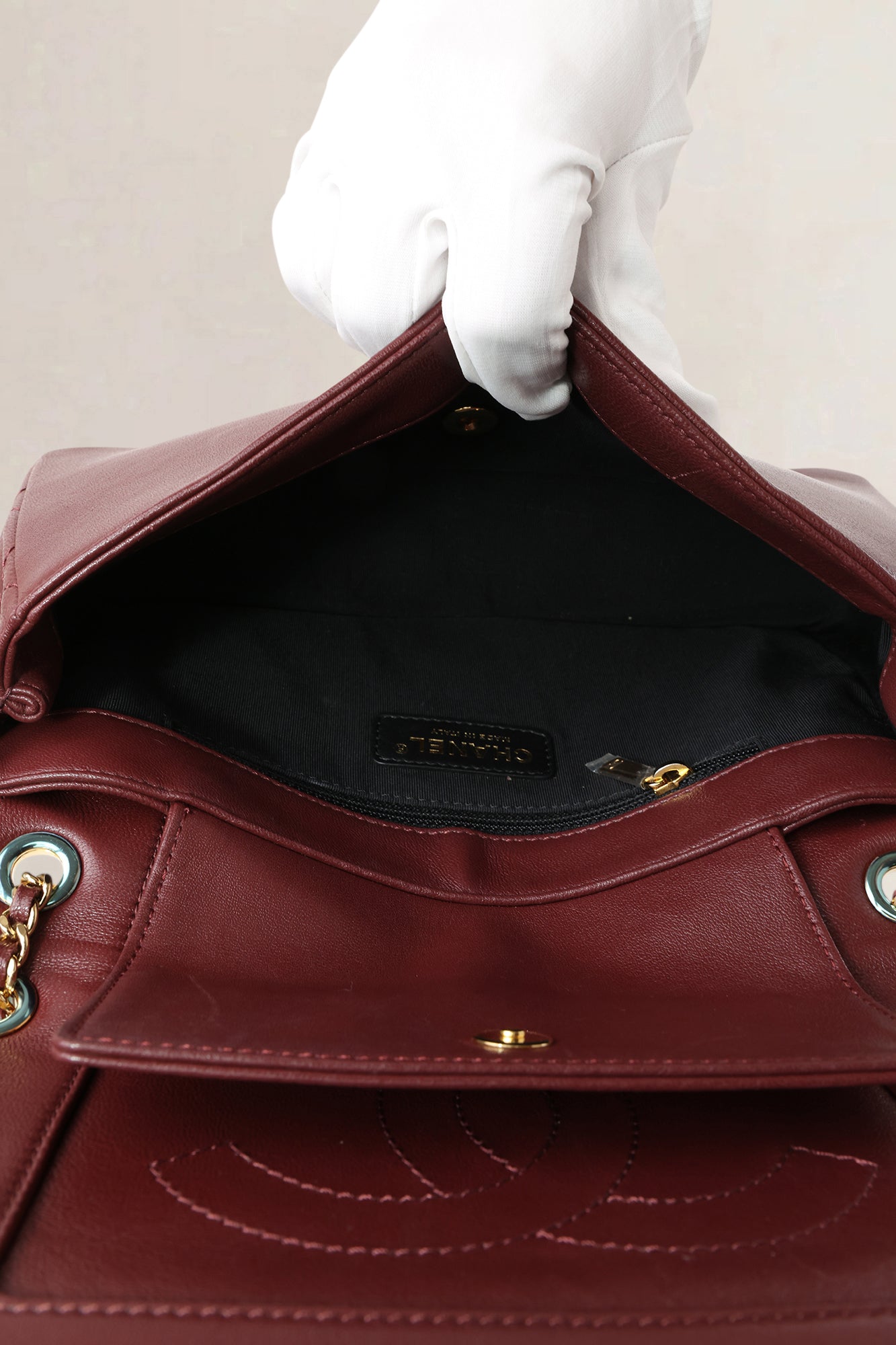 Chanel Burgundy Quilted Lambskin Mademoiselle Shoulder Bag