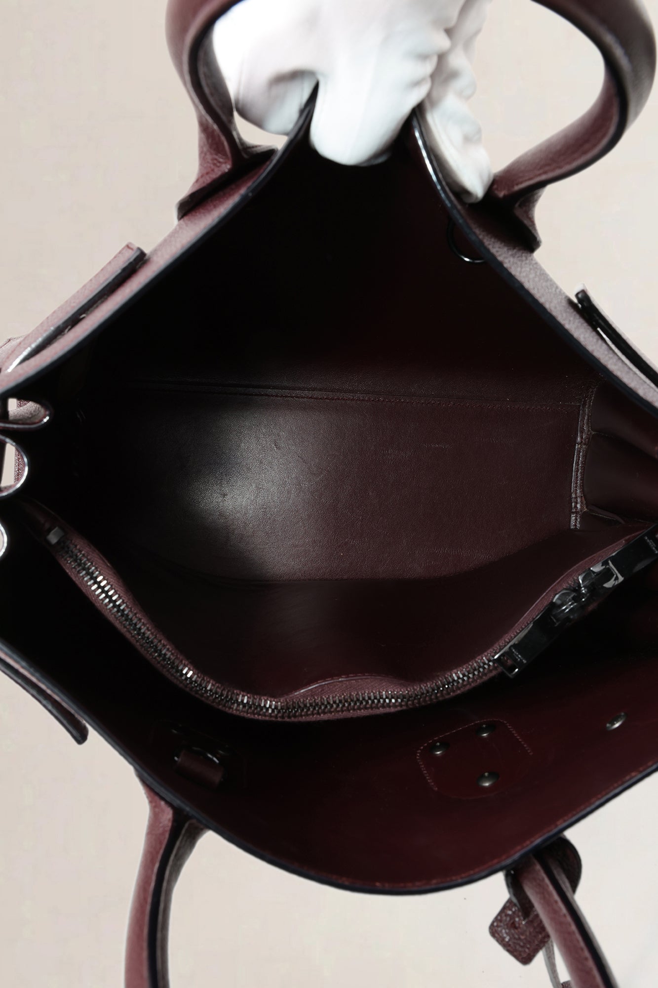 Saint Laurent Burgundy Sac de Jour Small Top Handle Bag