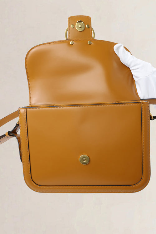 Valentino Garavani Camel Calfskin Leather 9TO5 Crossbody Bag