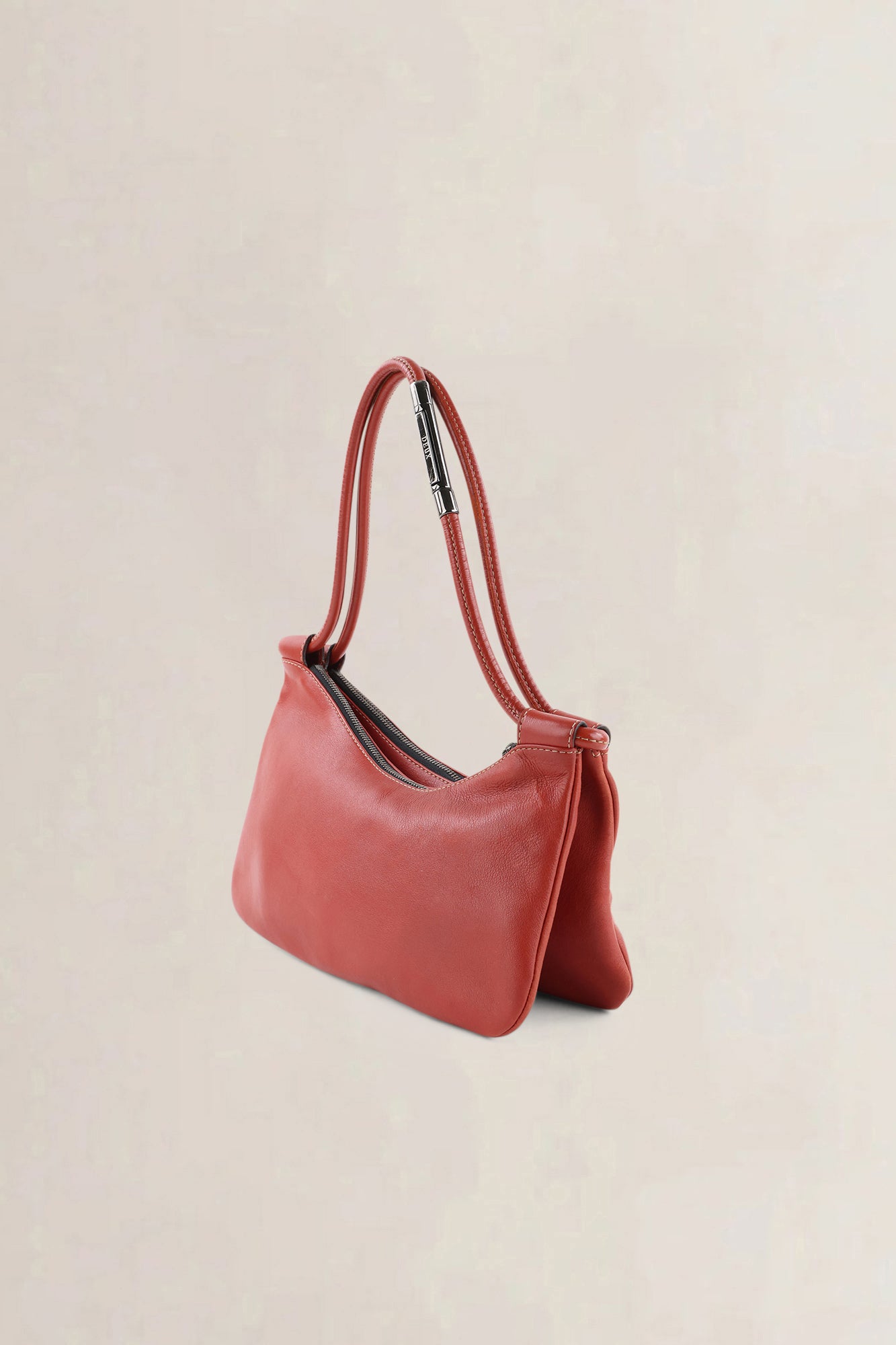 Deux De Delvaux Red Shoulder Bag