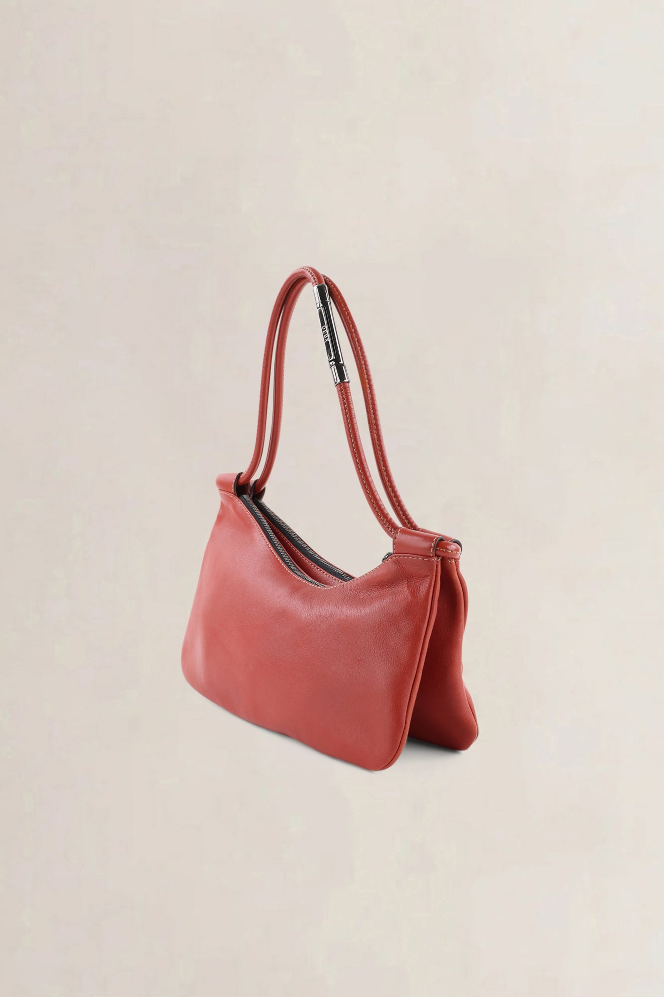 Deux De Delvaux Red Shoulder Bag