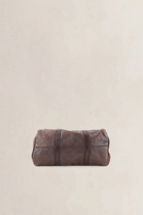 Gucci Brown GG Embossed Leather Boston Leather Crossbody Bag