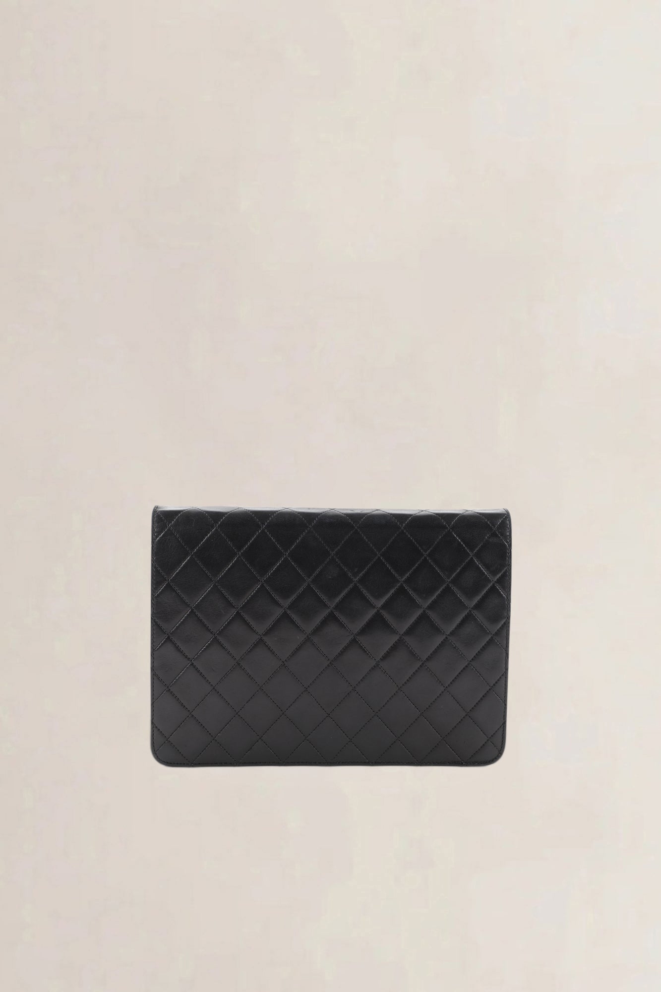 Chanel Vintage Black Lambskin Single Flap Shoulder Bag