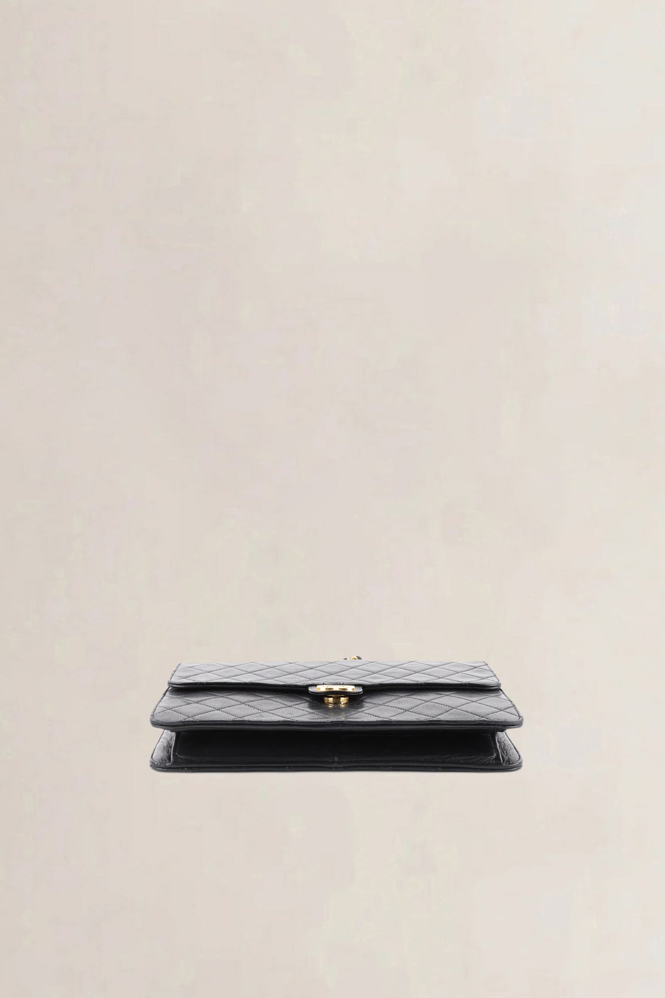 Chanel Vintage Black Lambskin Single Flap Shoulder Bag