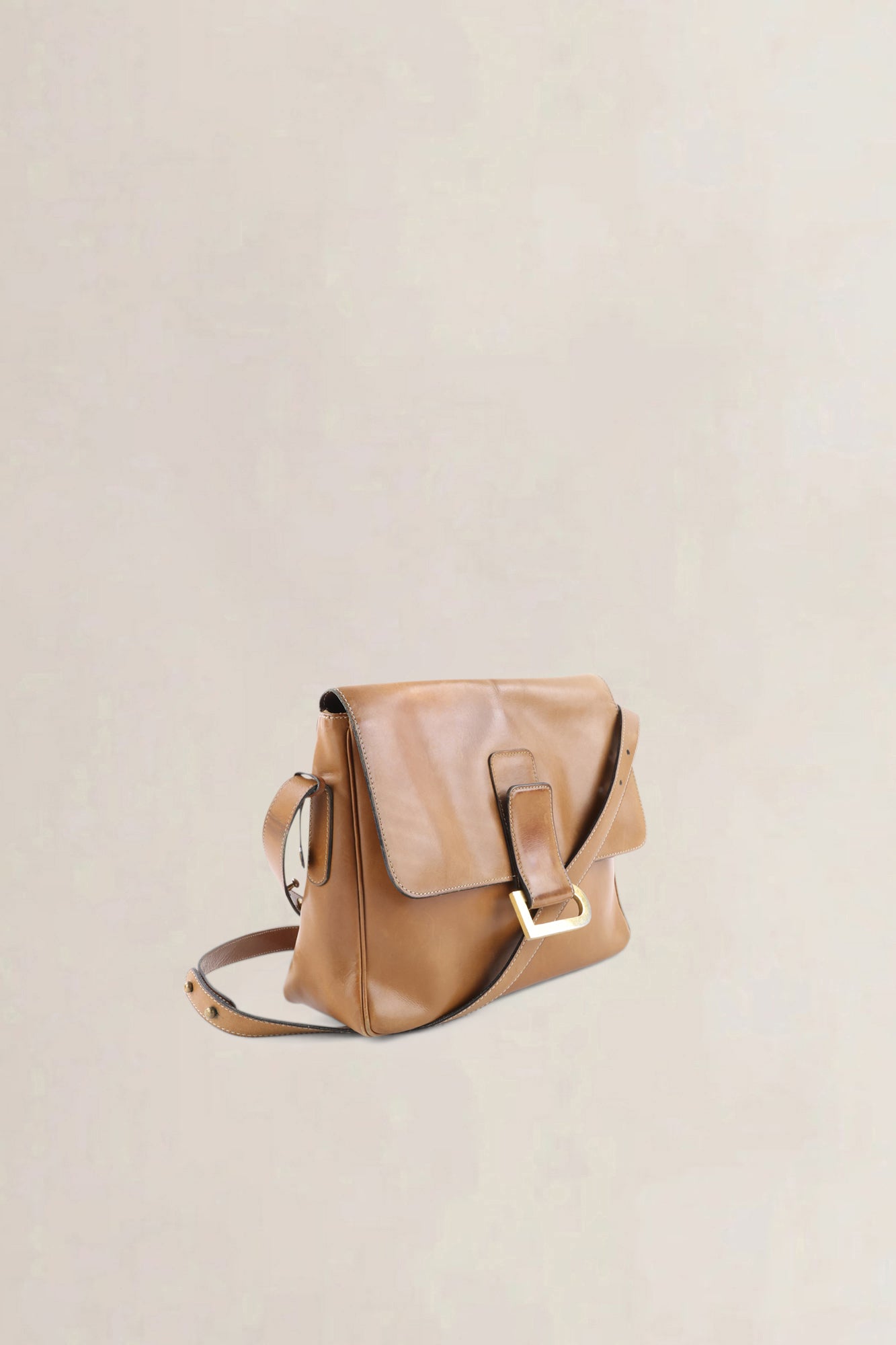 Delvaux Brown Leather Poirier Crossbody Bag