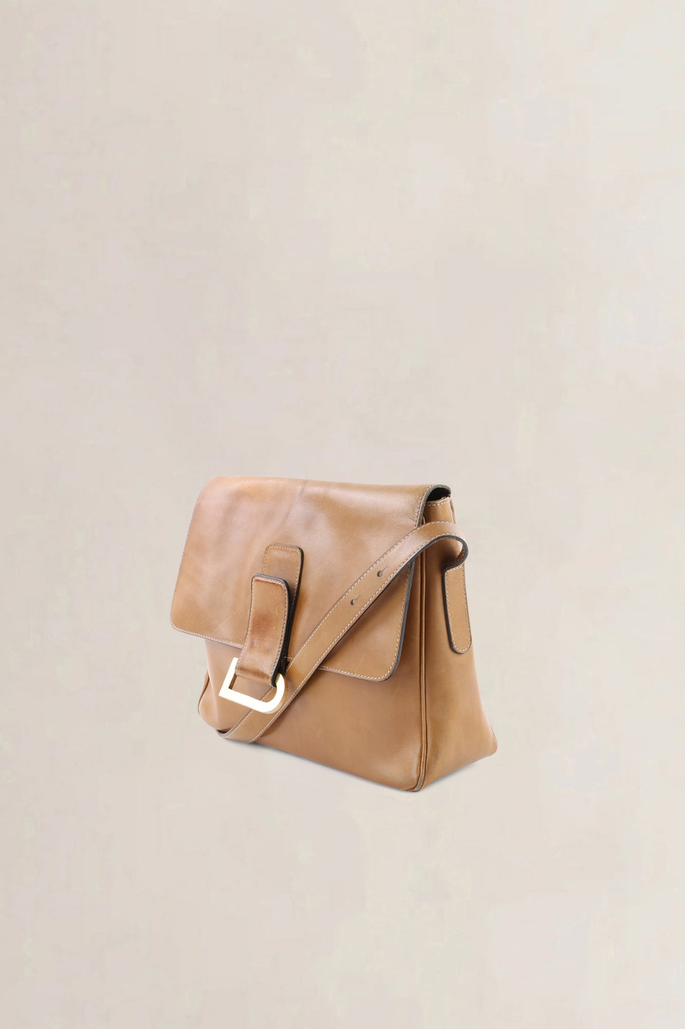 Delvaux Brown Leather Poirier Crossbody Bag