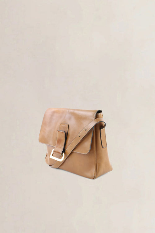 Delvaux Brown Leather Poirier Crossbody Bag
