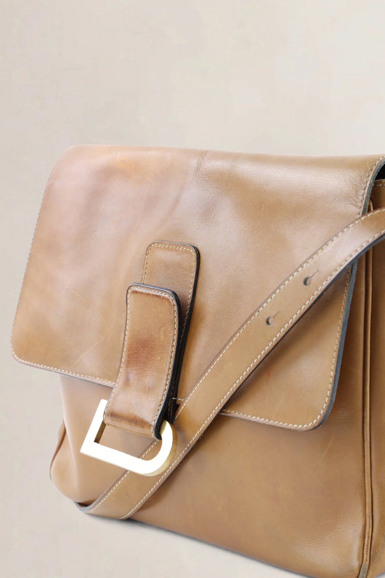 Delvaux Brown Leather Poirier Crossbody Bag