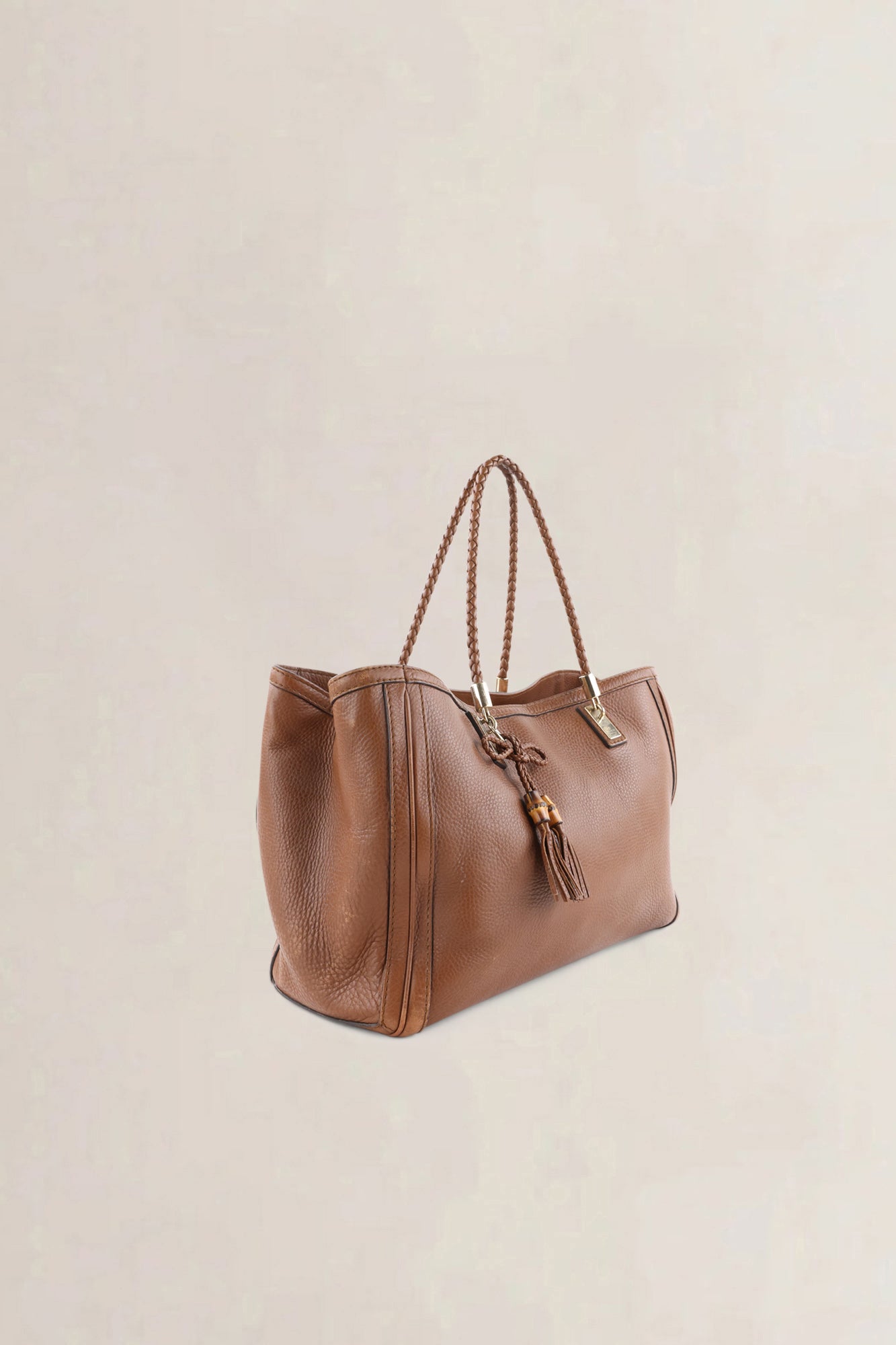 Gucci Brown Pebbled Leather Bella Top Handle Bag