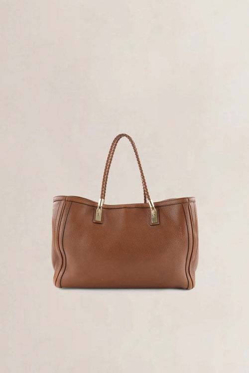 Gucci Brown Pebbled Leather Bella Top Handle Bag