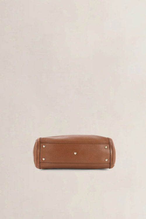Gucci Brown Pebbled Leather Bella Top Handle Bag