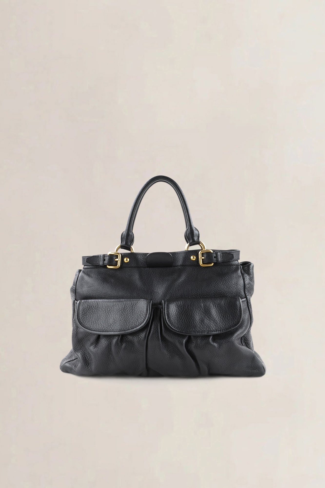 Miu Miu Black Pebbled Leather Crossbody Bag