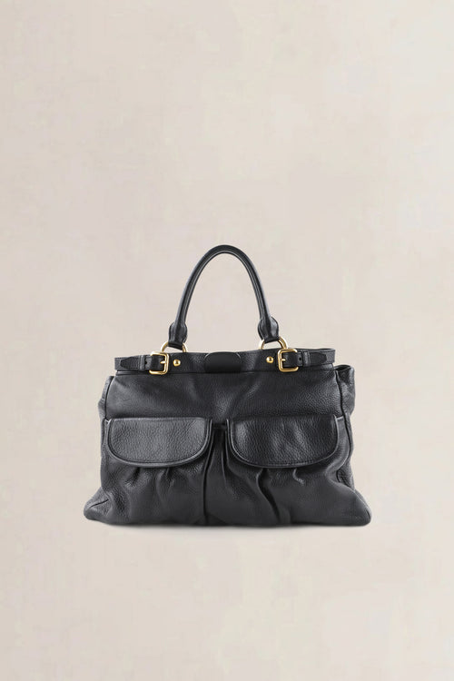 Miu Miu Black Pebbled Leather Crossbody Bag