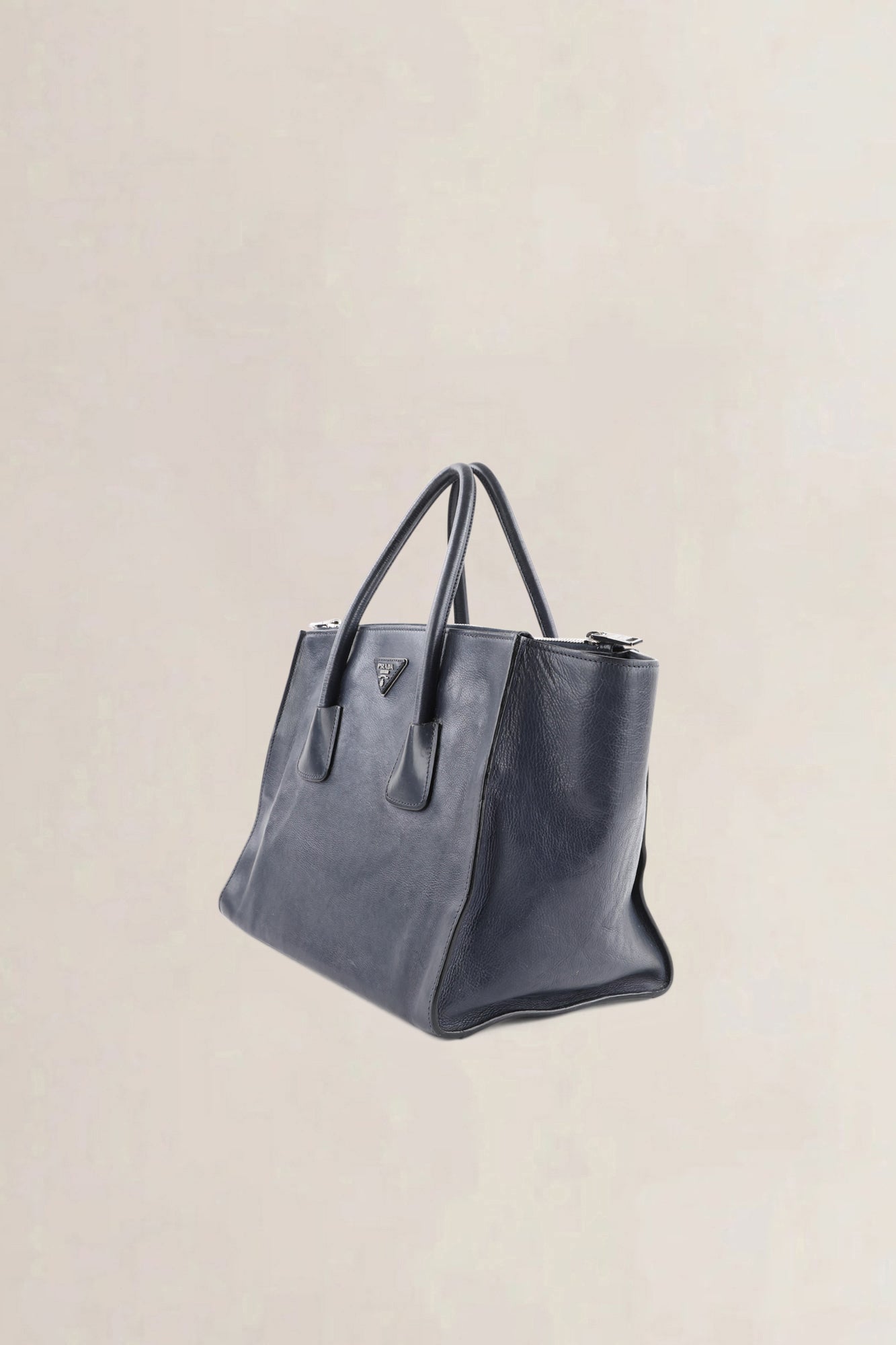 Prada Dark Blue Glace Calf Leather Crossbody Bag