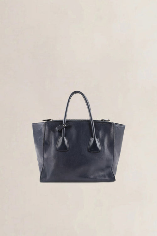 Prada Dark Blue Glace Calf Leather Crossbody Bag