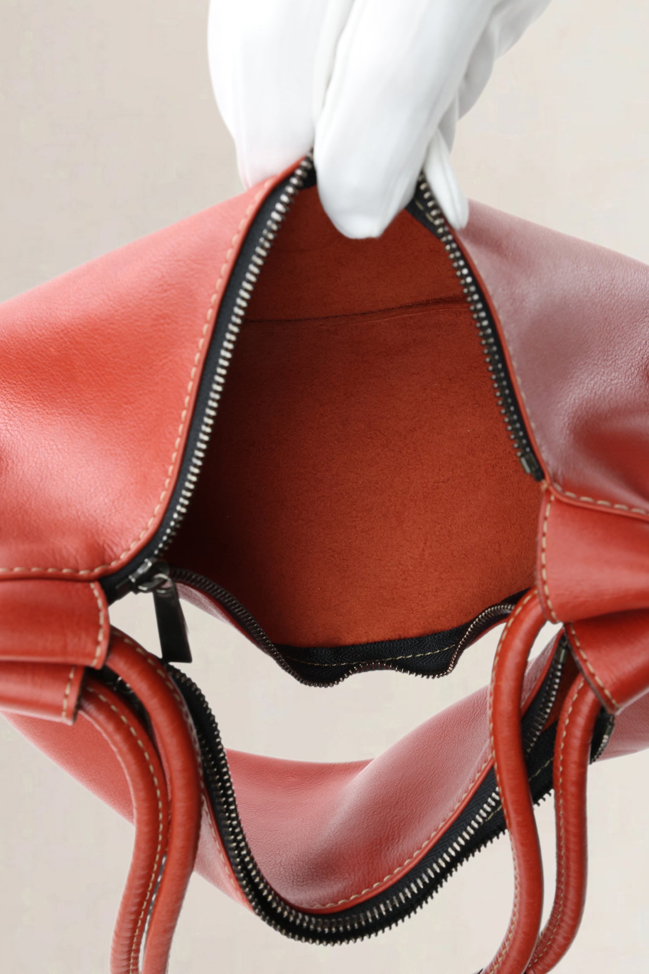 Deux De Delvaux Red Shoulder Bag
