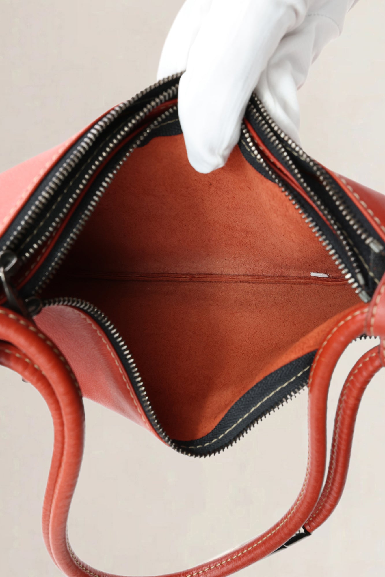 Deux De Delvaux Red Shoulder Bag