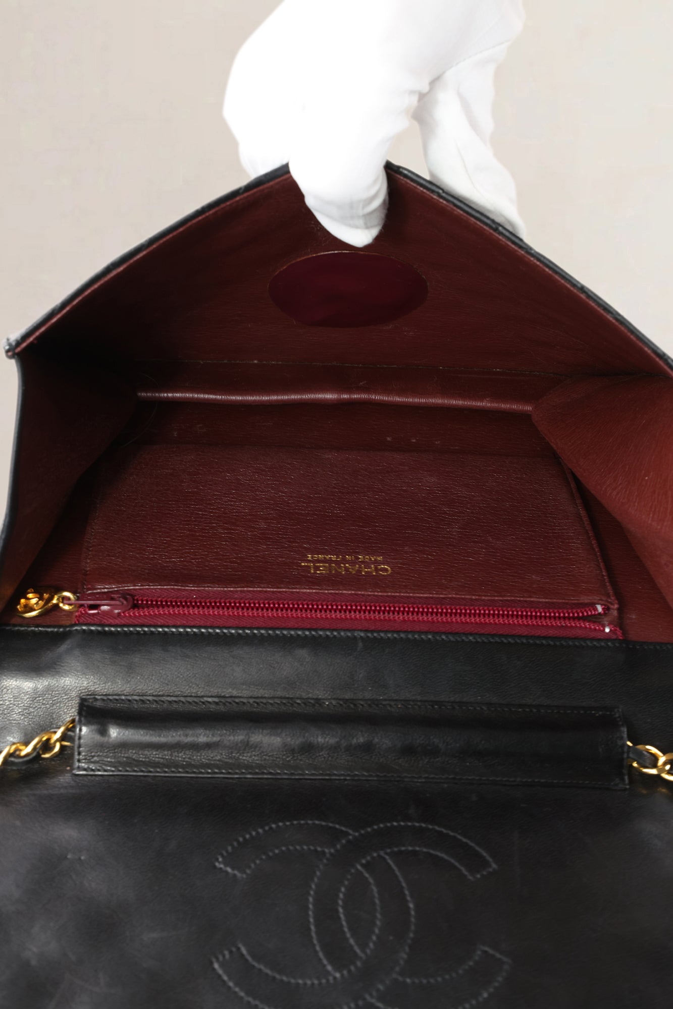 Chanel Vintage Black Lambskin Single Flap Shoulder Bag