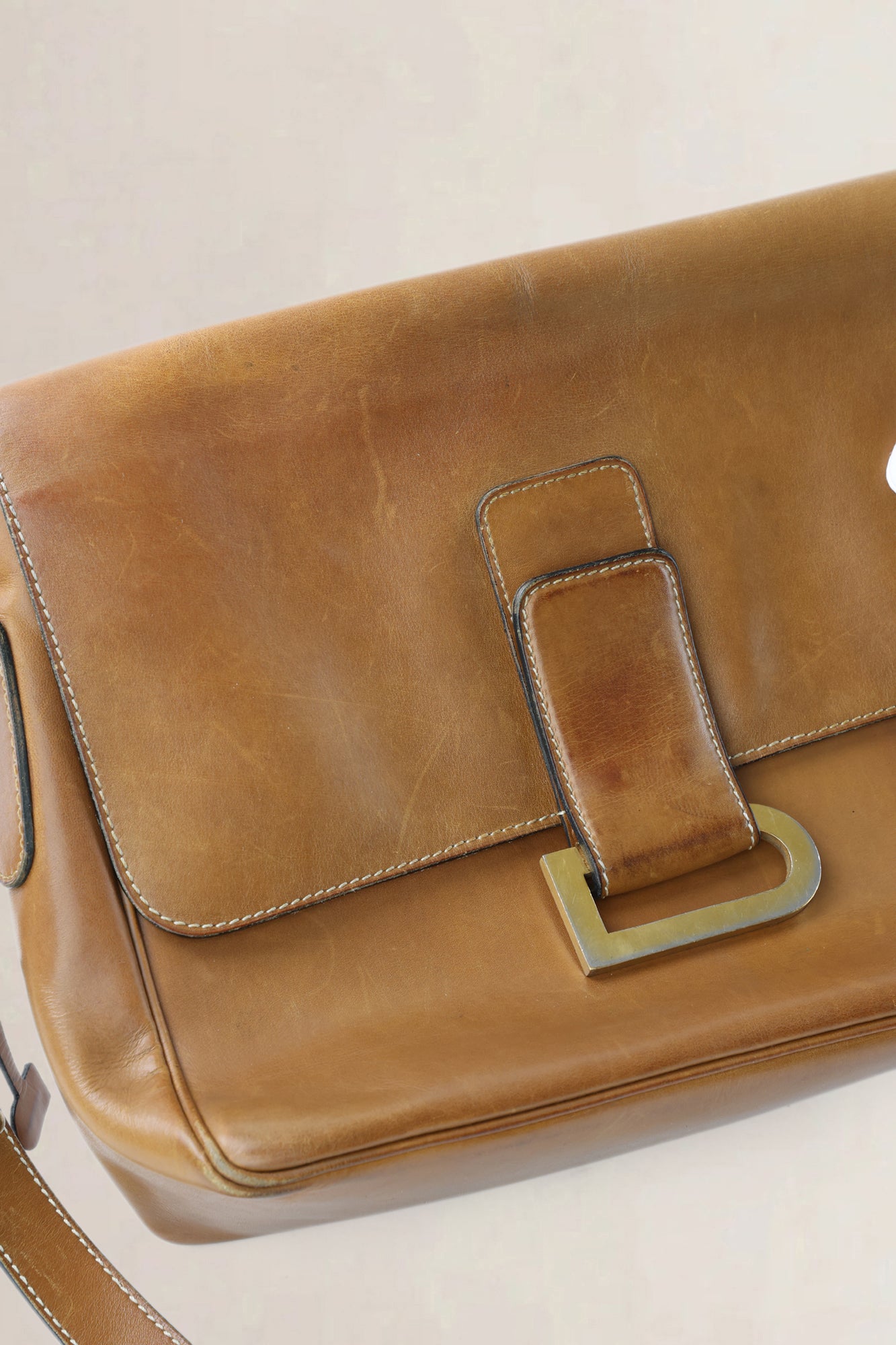 Delvaux Brown Leather Poirier Crossbody Bag