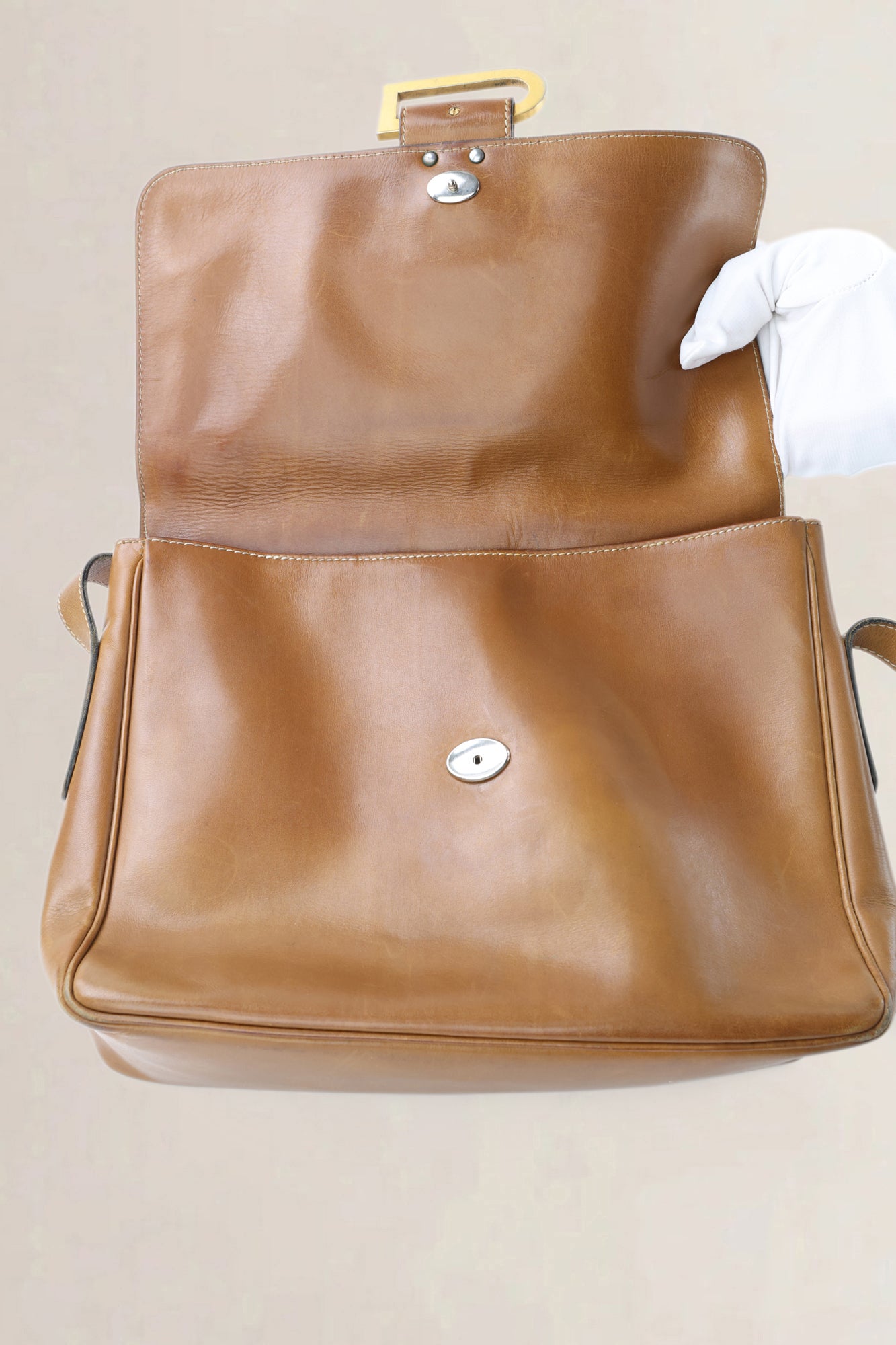 Delvaux Brown Leather Poirier Crossbody Bag