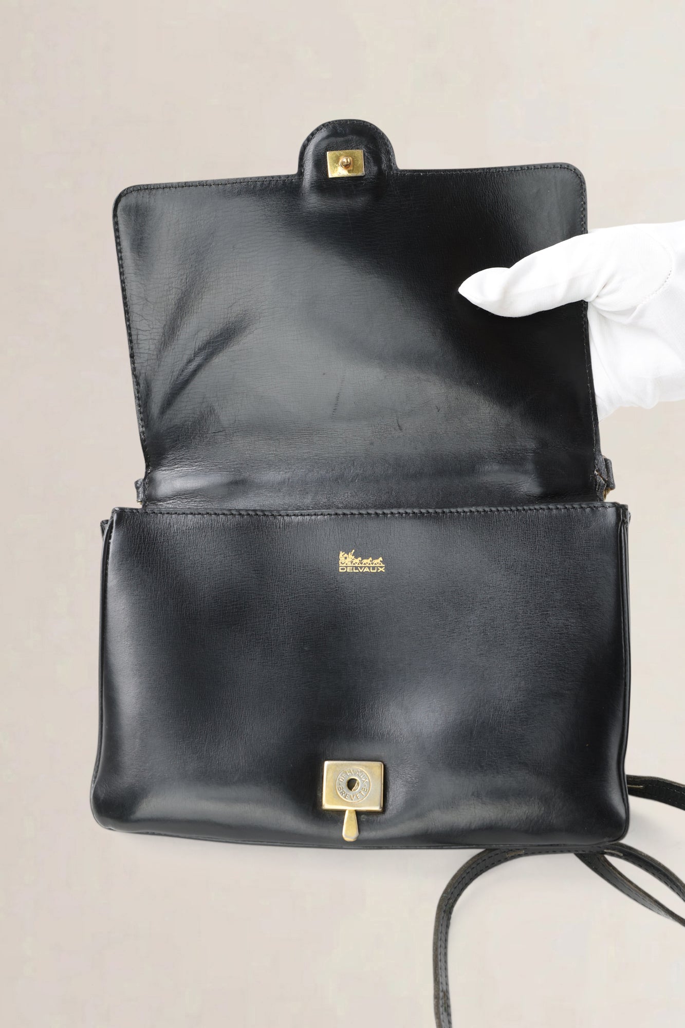 Delvaux Black Leather Crossbody Bag