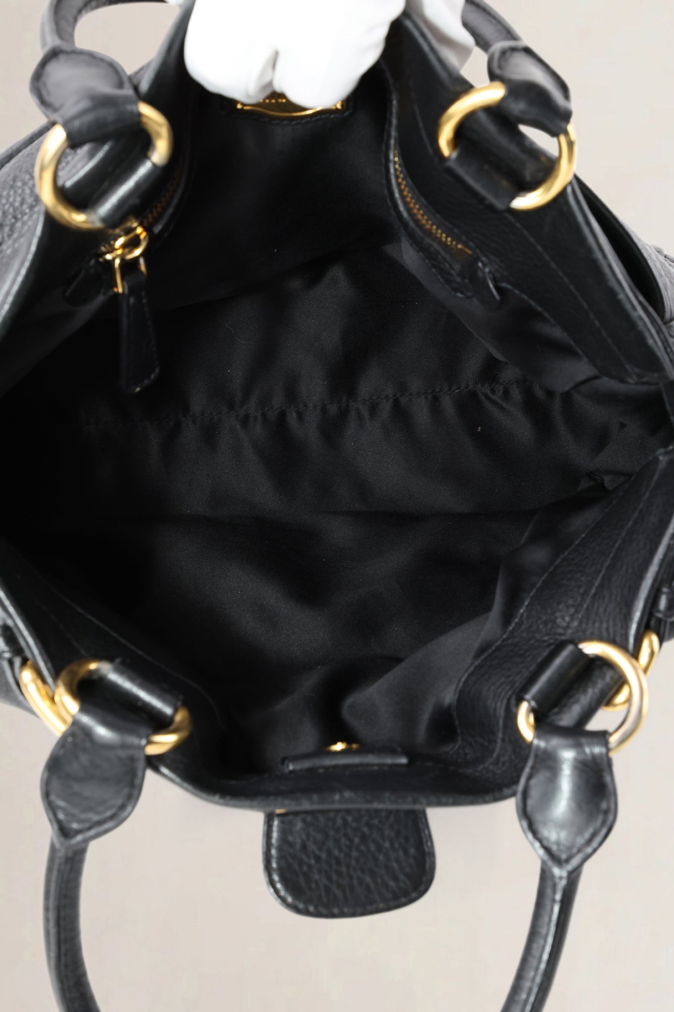 Miu Miu Black Pebbled Leather Crossbody Bag