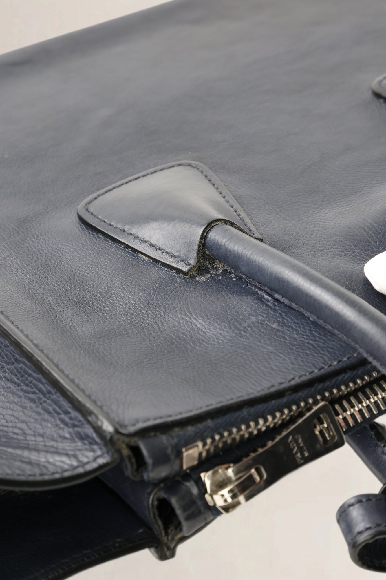 Prada Dark Blue Glace Calf Leather Crossbody Bag