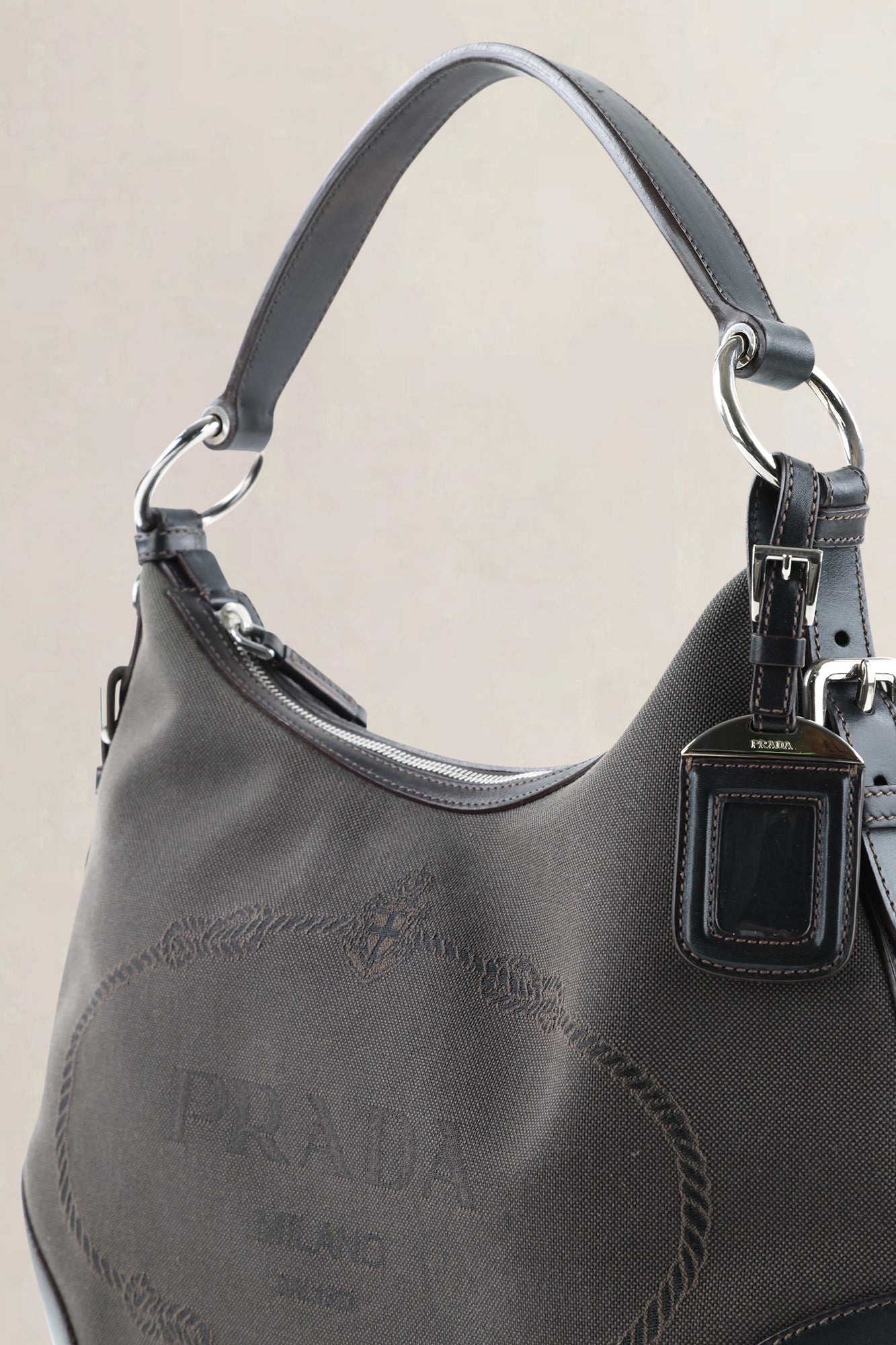 Prada Black Jacquard Shoulder Bag