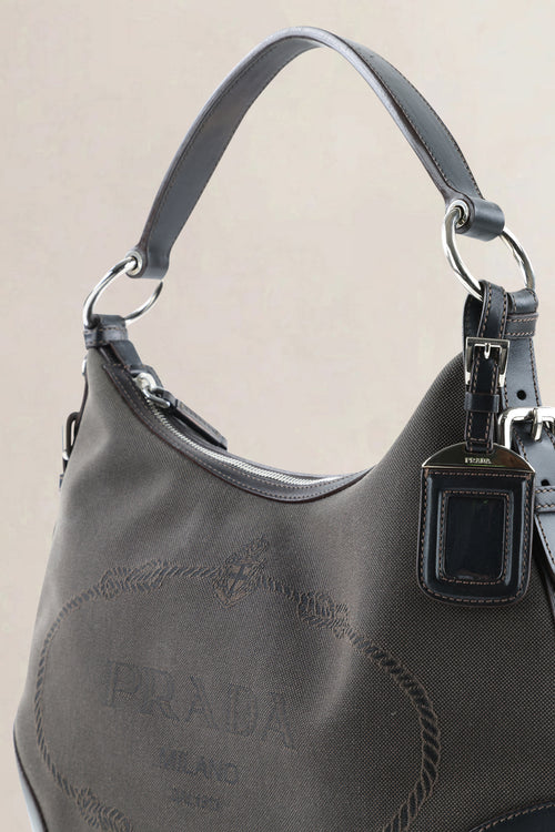 Prada Black Jacquard Shoulder Bag