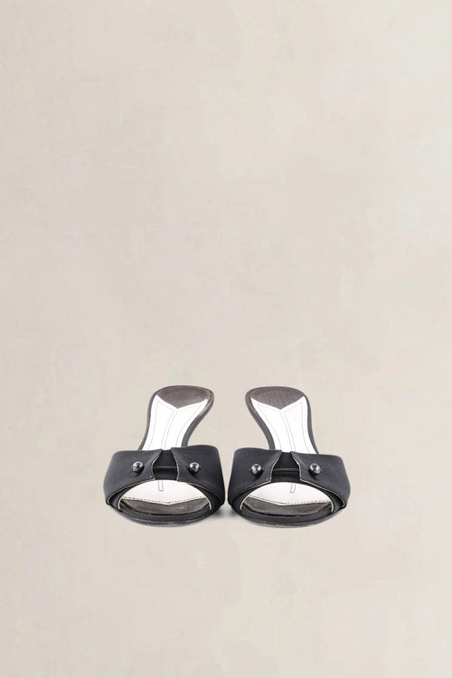 Chanel Black Heeled Mules