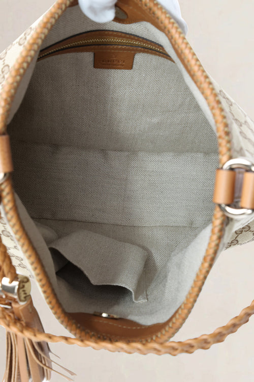 Gucci Brown GG Canvas Marrakech Hobo Shoulder Bag