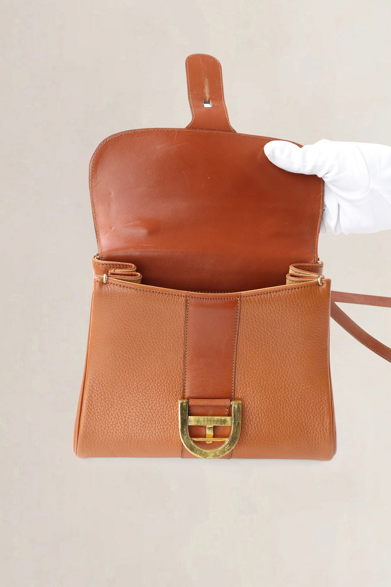 Delvaux Camel Jumping Calf Brillant PM Crossbody Bag