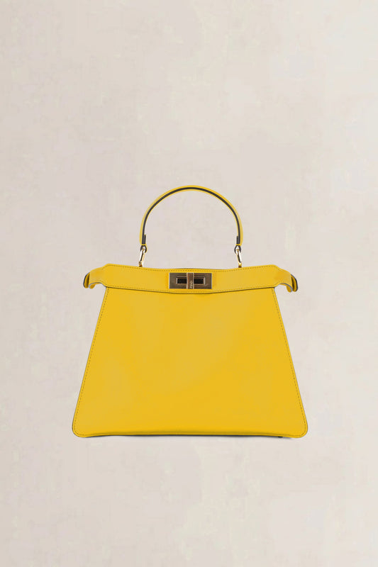 Fendi Yellow Peekaboo ISeeU Medium Crossbody Bag