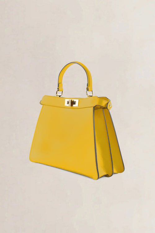 Fendi Yellow Peekaboo ISeeU Medium Crossbody Bag