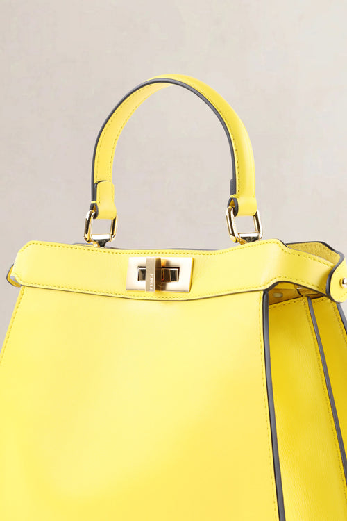 Fendi Yellow Peekaboo ISeeU Medium Crossbody Bag