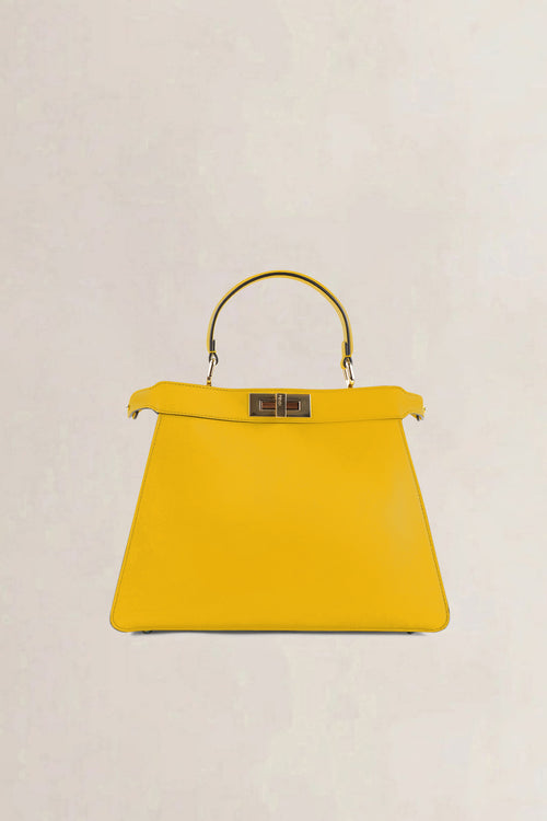 Fendi Yellow Peekaboo ISeeU Medium Crossbody Bag