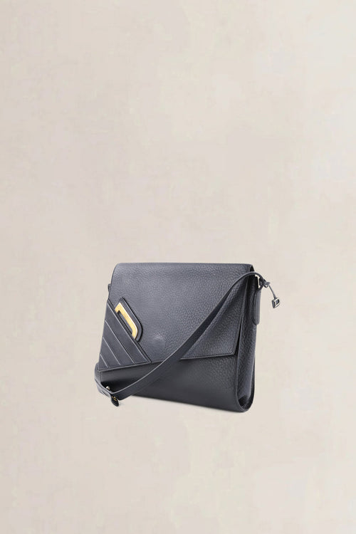 Delvaux Blue Jumping Calf Leather Dedain Crossbody Bag