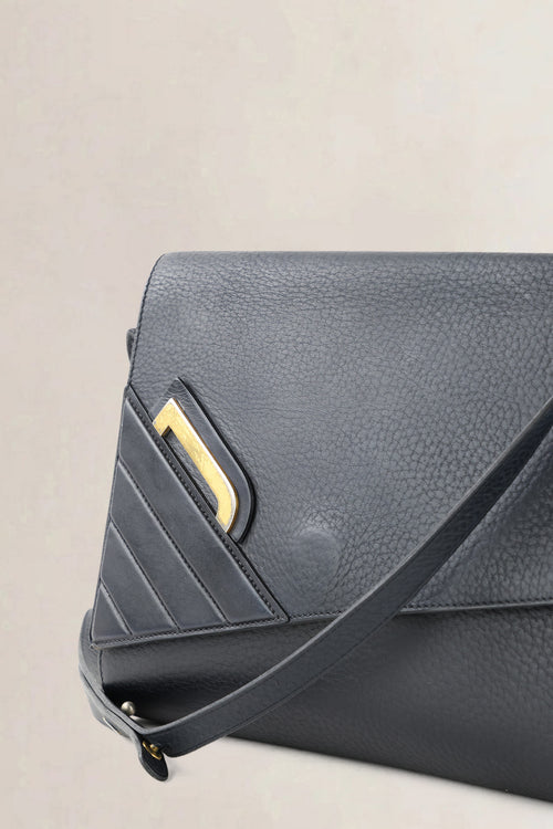 Delvaux Blue Jumping Calf Leather Dedain Crossbody Bag
