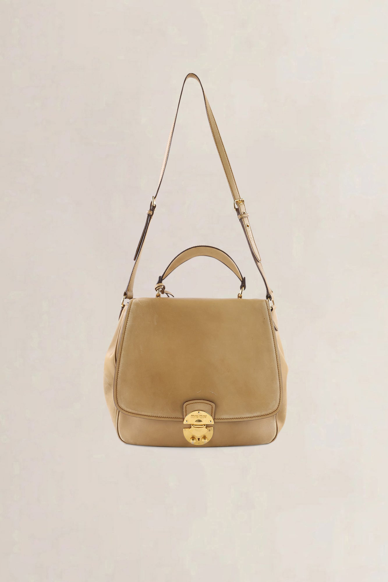 Miu Miu Beige Leather Crossbody Bag