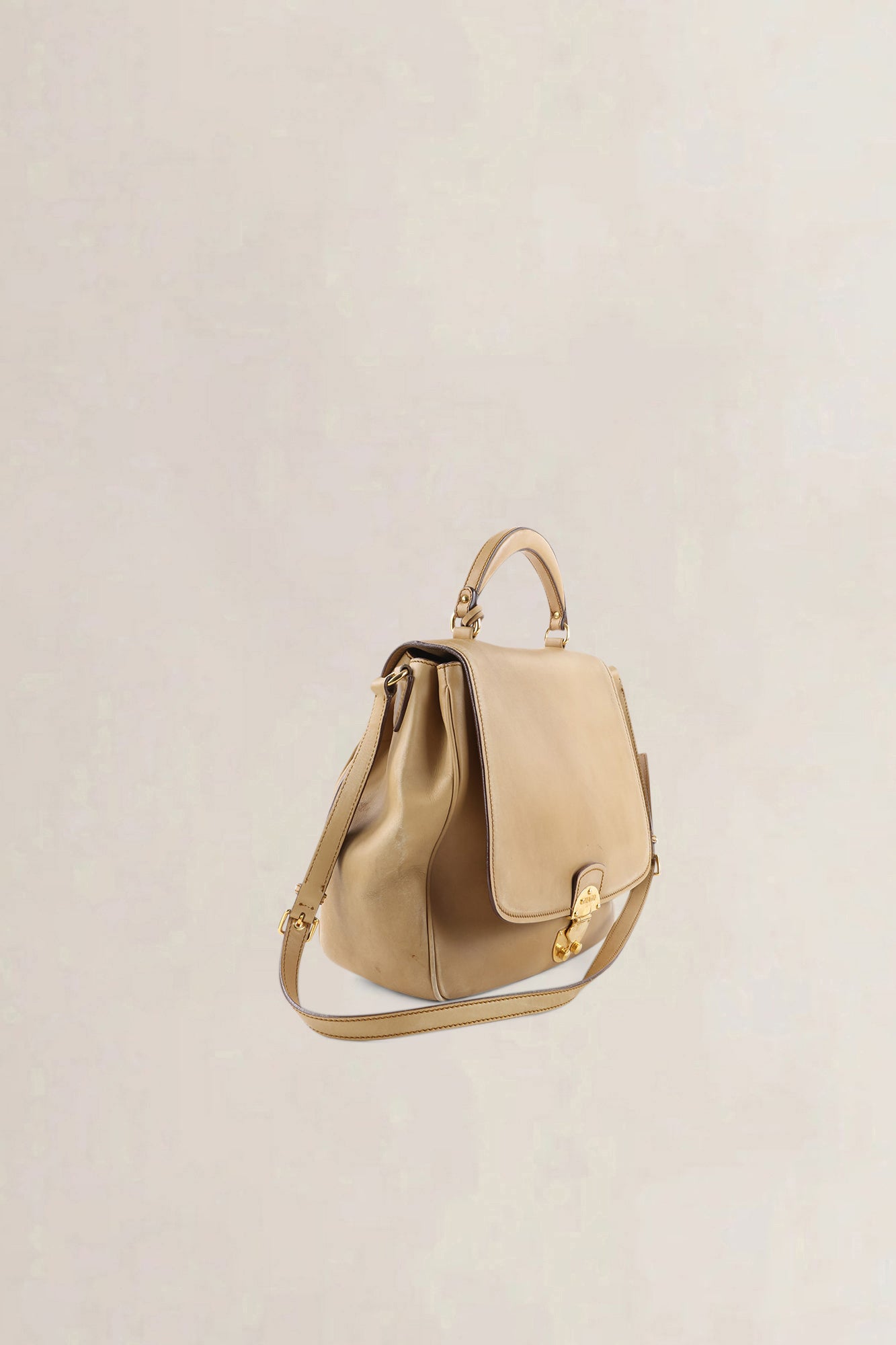 Miu Miu Beige Leather Crossbody Bag