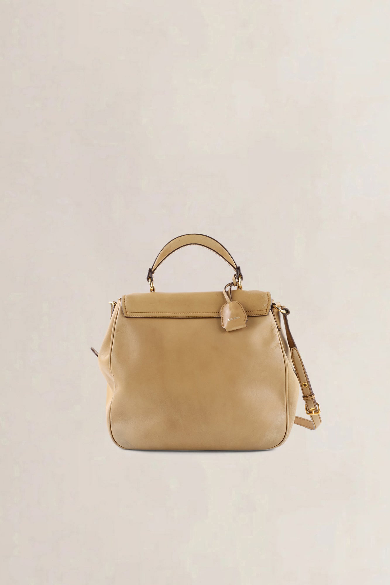 Miu Miu Beige Leather Crossbody Bag