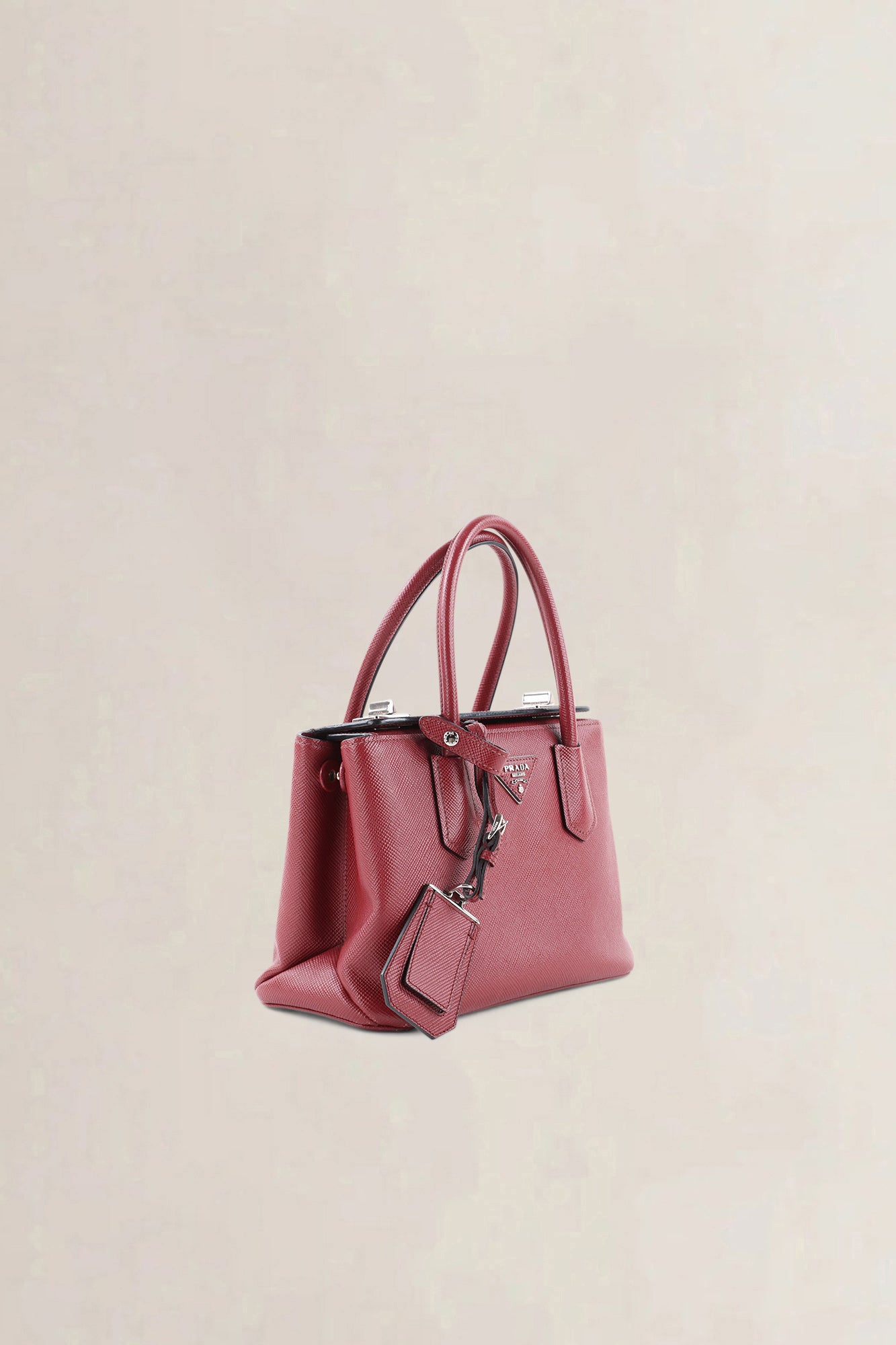 Prada Framboise Saffiano Leather Top Handle Bag