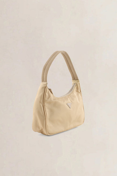 Prada Beige Nylon Shoulder Bag