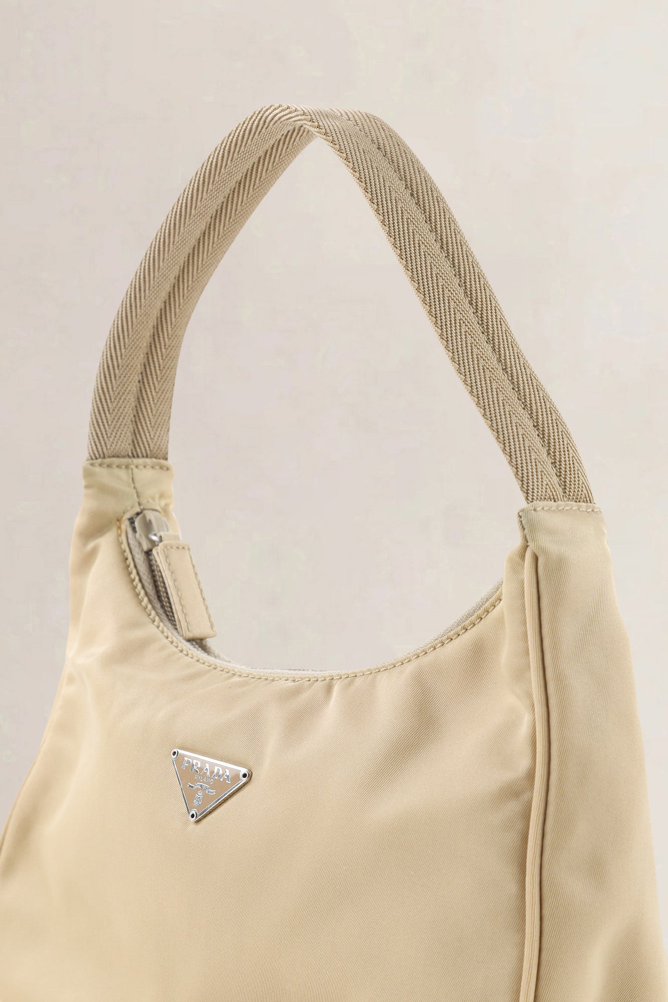 Prada Beige Nylon Shoulder Bag