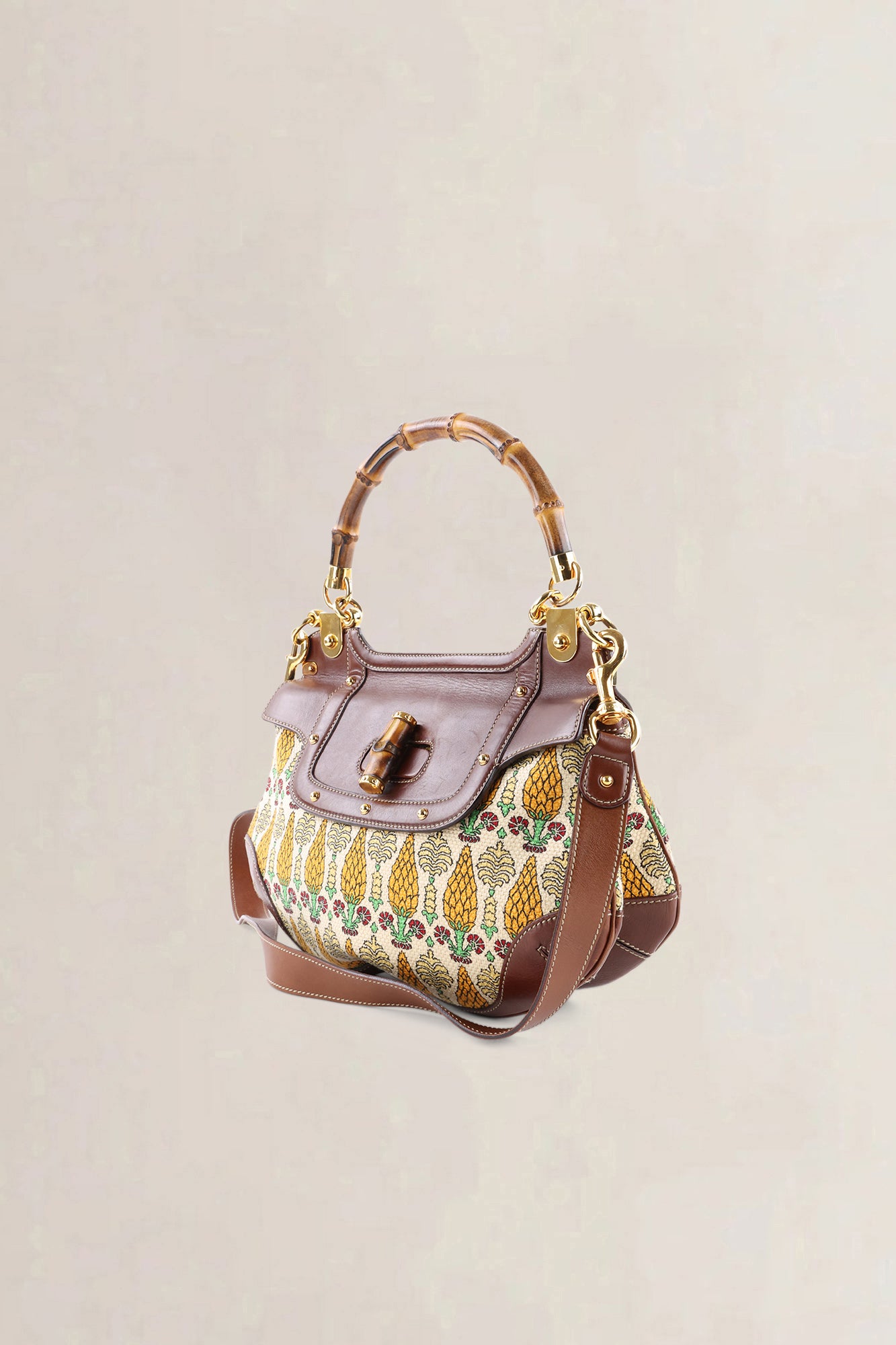 Gucci GG Canvas Peggy Bamboo Crossbody Bag