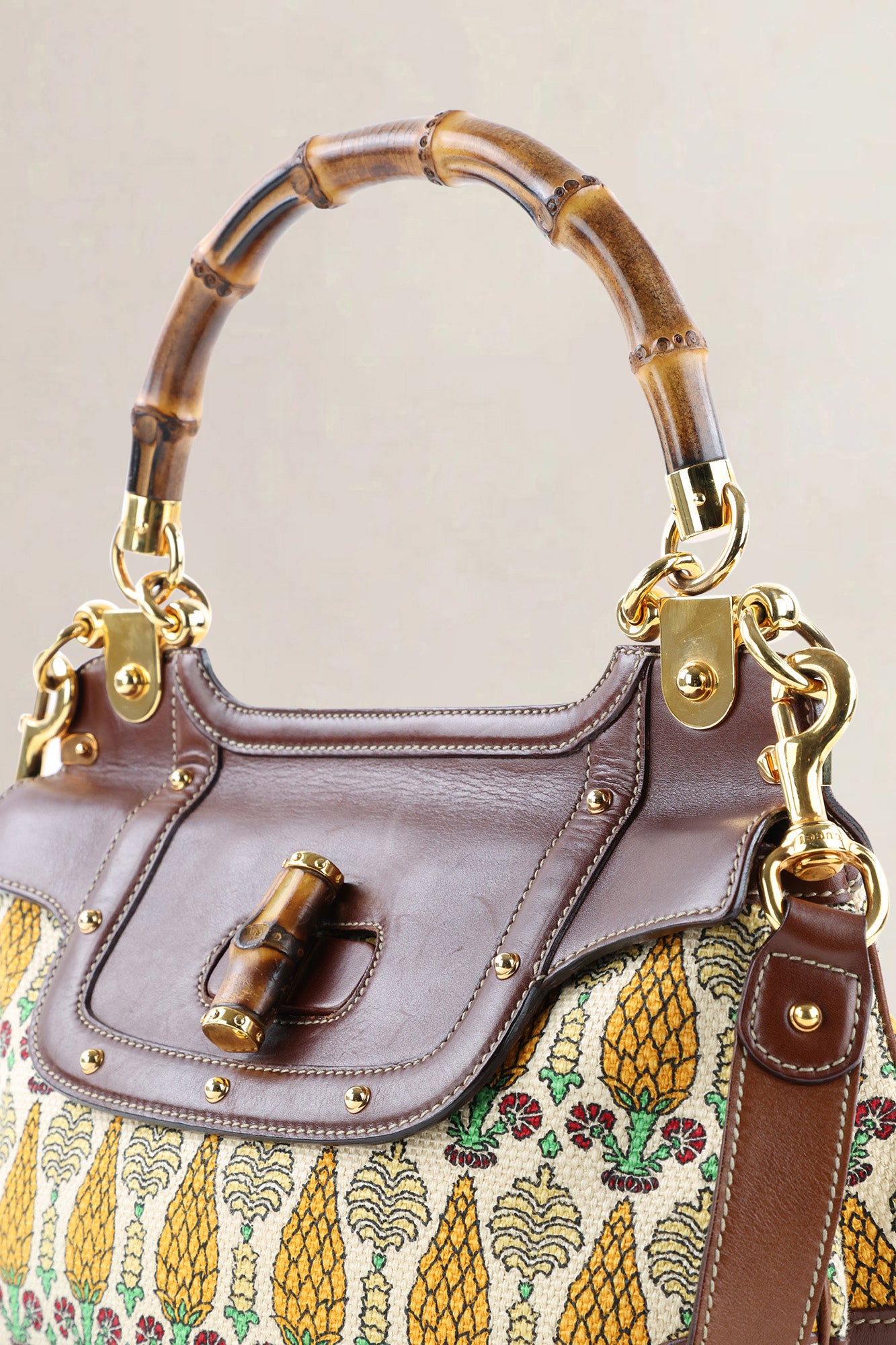 Gucci GG Canvas Peggy Bamboo Crossbody Bag