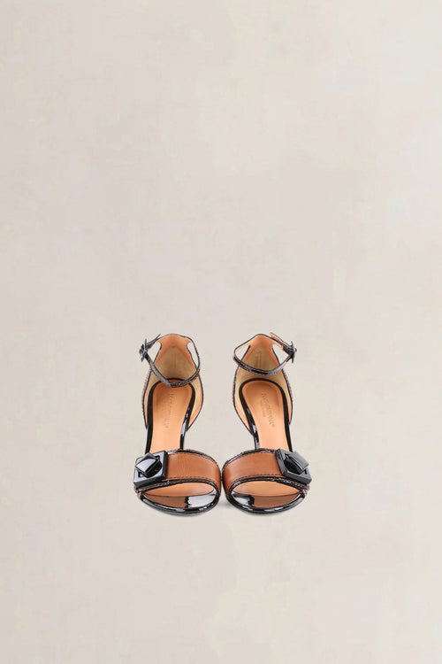 Dolce & Gabbana Brown & Black Ankle Strap Heels