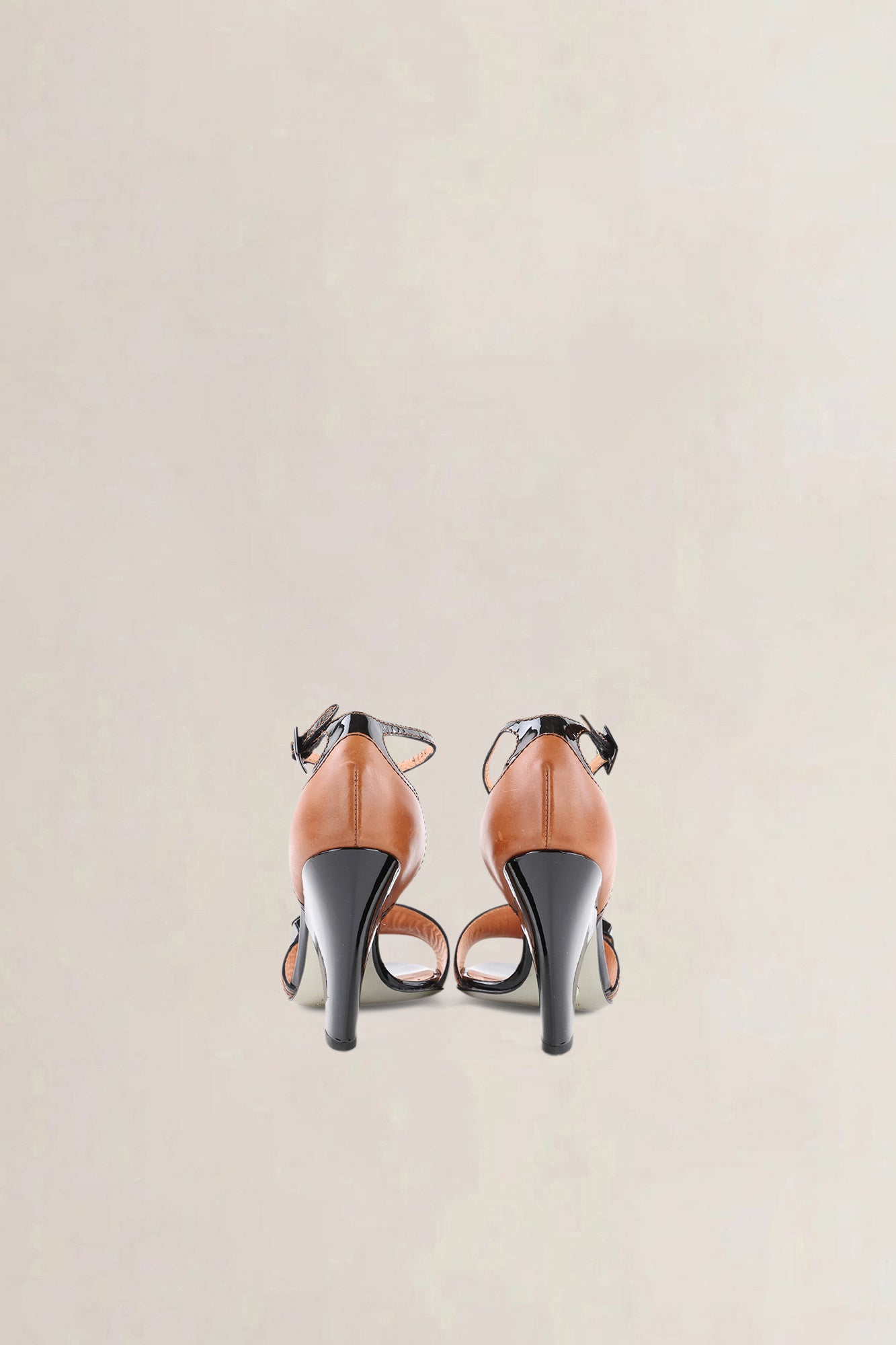 Dolce & Gabbana Brown & Black Ankle Strap Heels